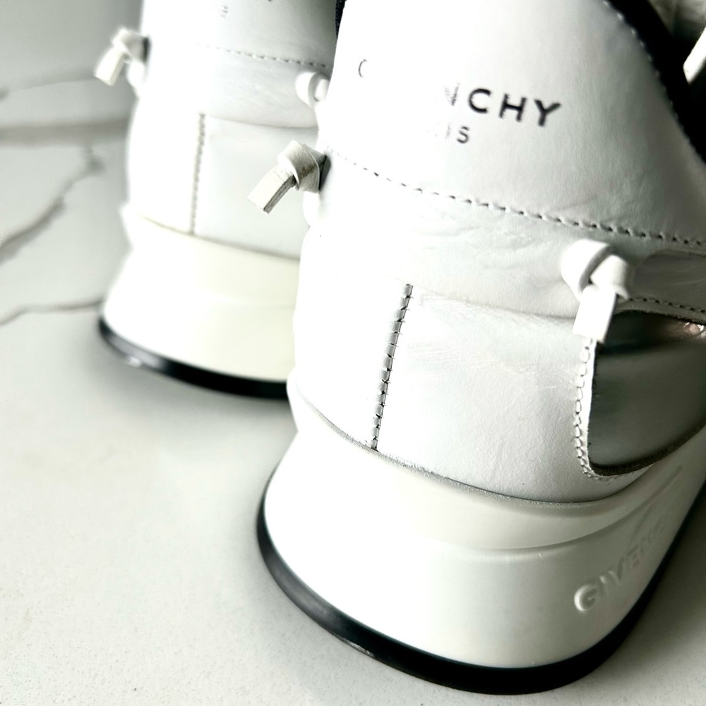 White and Black Givenchy Stretch-Mesh Slip On Sneakers - Picture 3 of 16